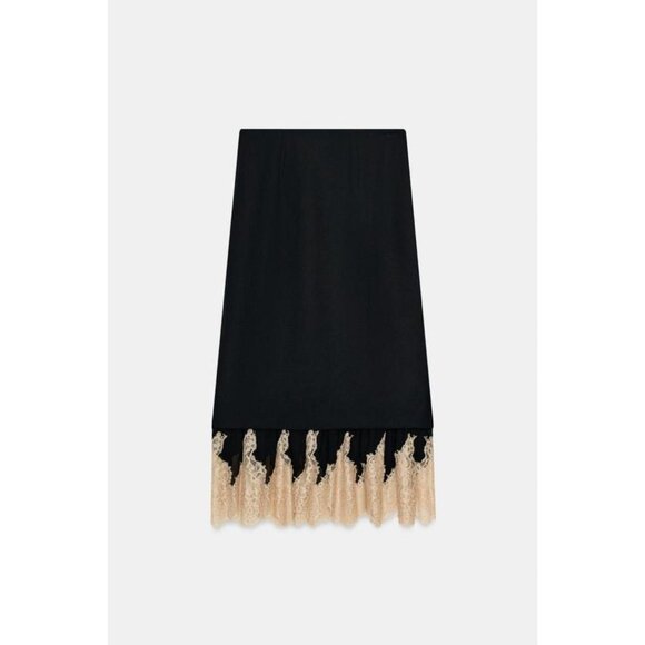 ZARA ZW COLLECTION COMBINED LACE SKIRT - Picture 8 of 9
